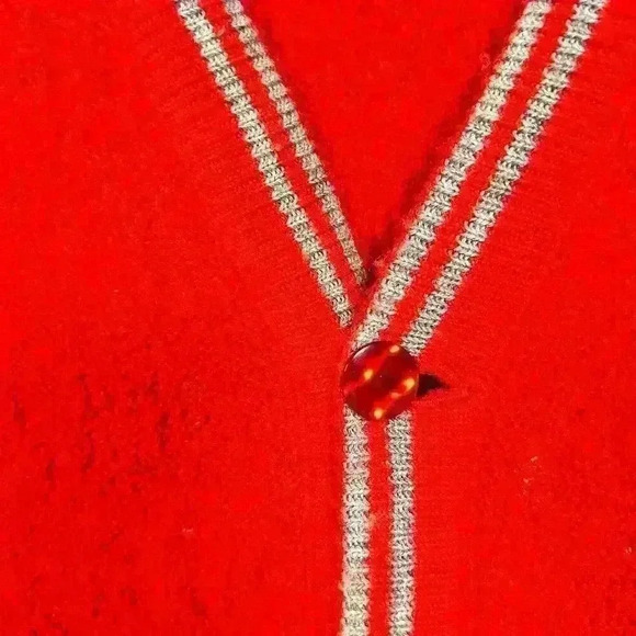 VTG 50s 60s Red Wool Collegiate Academic Letterman Cardigan Sweater Women Medium - Picture 4 of 10